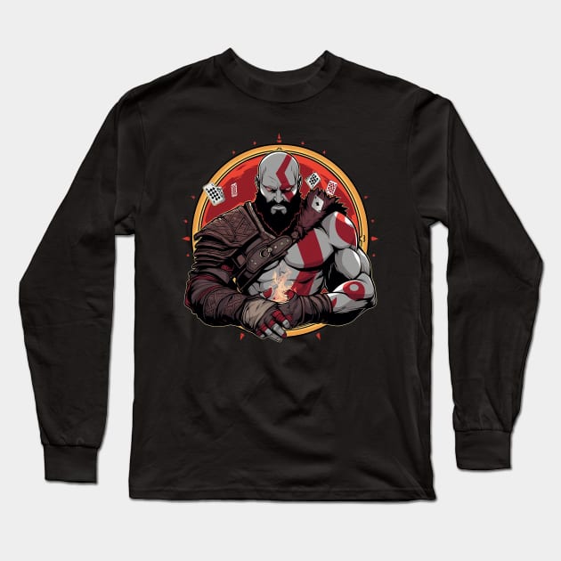 kratos play poker Long Sleeve T-Shirt by pokermoment